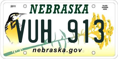 NE license plate VUH913