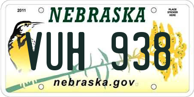 NE license plate VUH938