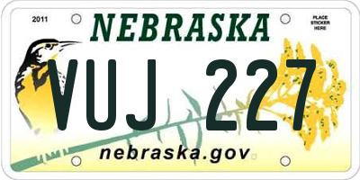 NE license plate VUJ227
