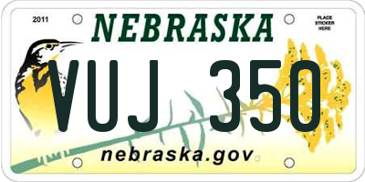 NE license plate VUJ350