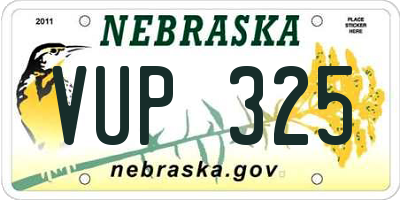 NE license plate VUP325