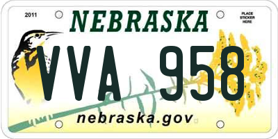 NE license plate VVA958