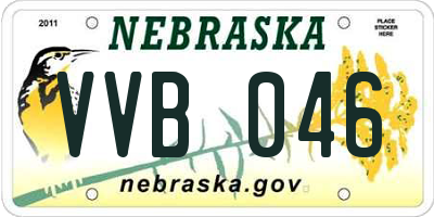 NE license plate VVB046