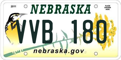 NE license plate VVB180