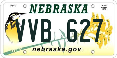 NE license plate VVB627