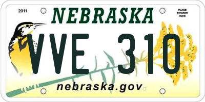 NE license plate VVE310