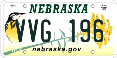 NE license plate VVG196
