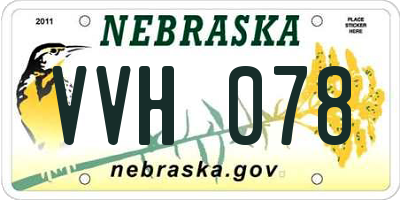 NE license plate VVH078