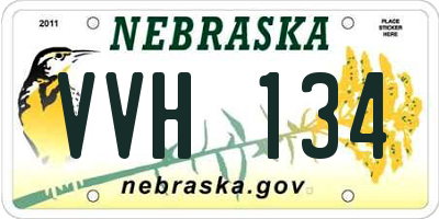 NE license plate VVH134