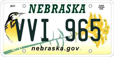 NE license plate VVI965