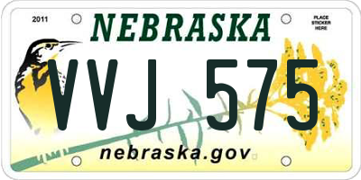NE license plate VVJ575