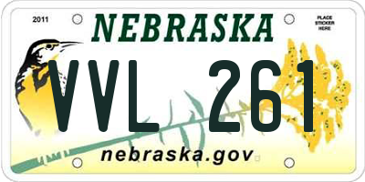NE license plate VVL261