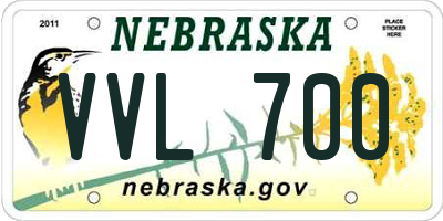 NE license plate VVL700