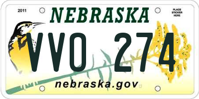 NE license plate VVO274