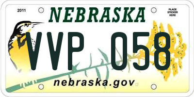 NE license plate VVP058