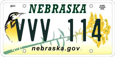 NE license plate VVV114