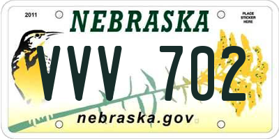 NE license plate VVV702