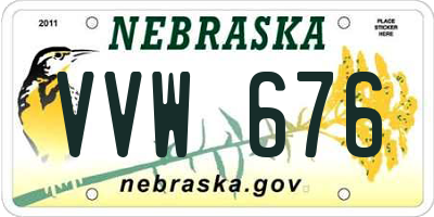 NE license plate VVW676