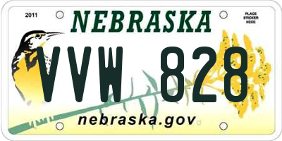NE license plate VVW828