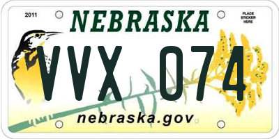 NE license plate VVX074