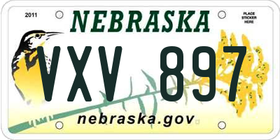 NE license plate VXV897