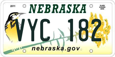 NE license plate VYC182