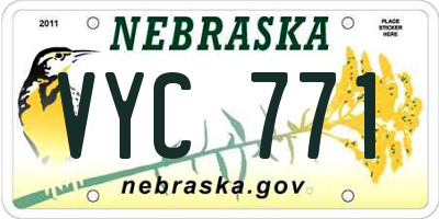 NE license plate VYC771