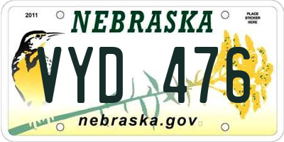 NE license plate VYD476