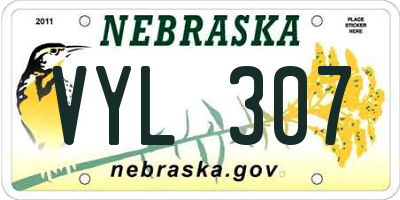 NE license plate VYL307