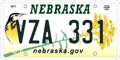 NE license plate VZA331