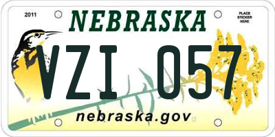 NE license plate VZI057