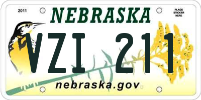 NE license plate VZI211