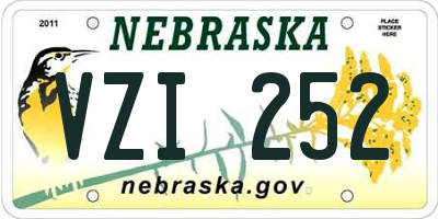 NE license plate VZI252