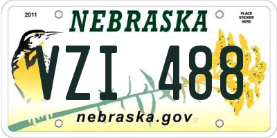 NE license plate VZI488