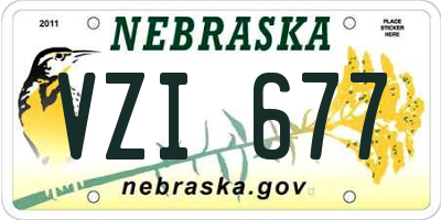 NE license plate VZI677