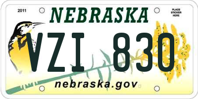 NE license plate VZI830