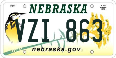 NE license plate VZI863