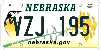 NE license plate VZJ195