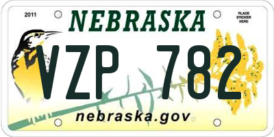 NE license plate VZP782