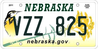 NE license plate VZZ825