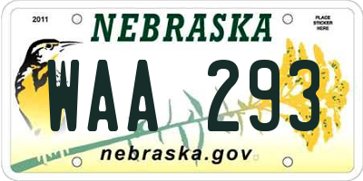 NE license plate WAA293