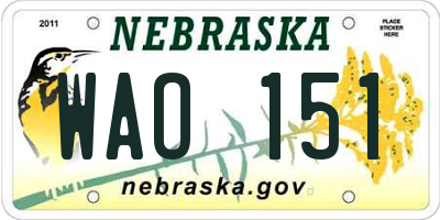 NE license plate WAO151