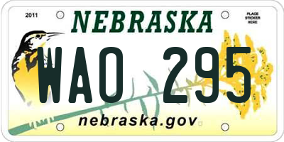 NE license plate WAO295