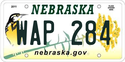 NE license plate WAP284