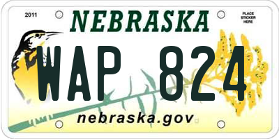 NE license plate WAP824