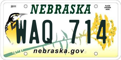 NE license plate WAQ714