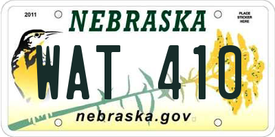 NE license plate WAT410