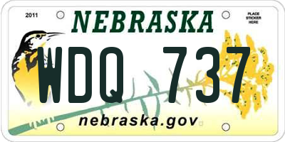NE license plate WDQ737