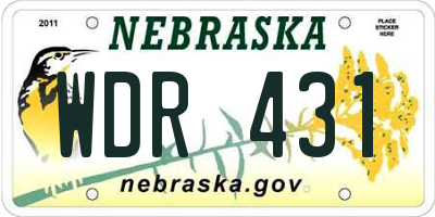 NE license plate WDR431
