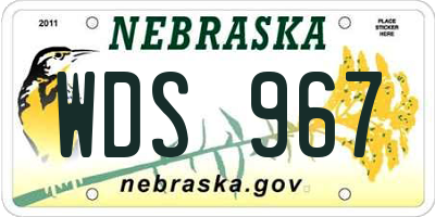 NE license plate WDS967